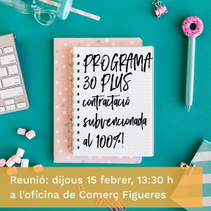 Oportunitat per a l'empresa: contractació subvencionada al 100% del Programa 30 Plus