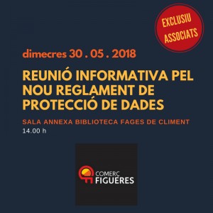 Reunió Informativa Nova Directiva Europea Protecció de Dades Personals, RGPD